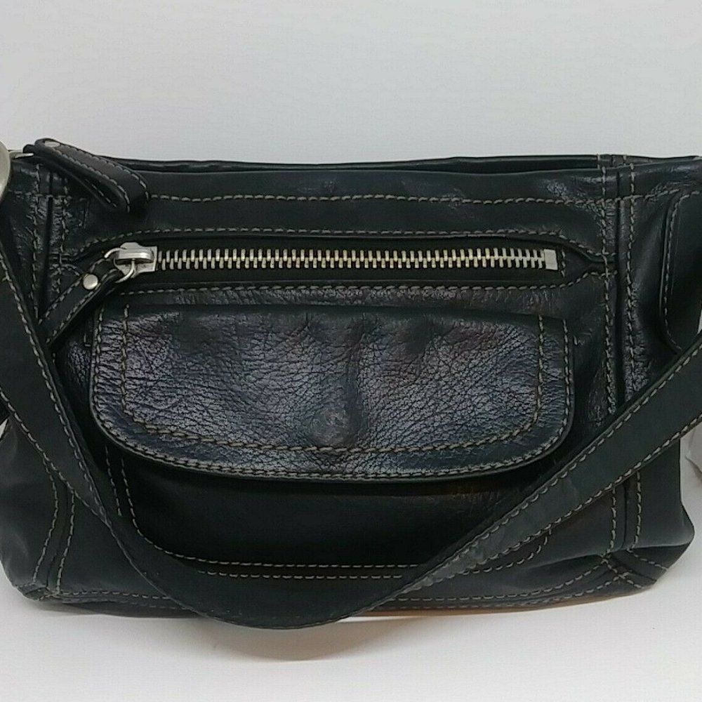 Fossil Long Live Vintage Leather Bag Black